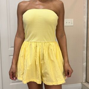 Fashion Nova Sunny Yellow Strapless Dress